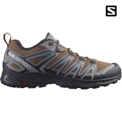 Brown / Grey Salomon X Ultra Pioneer Men's Hiking Shoes | PH 97086N